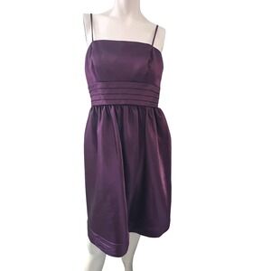 WTOO by Watters Purple Cocktail Dress Size 4 Party Strapless Pleated Weddings